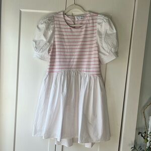 English Factory Knit Combo Dress - Pink/White
